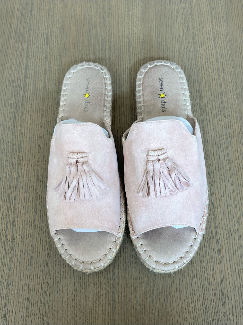 Seven Dials Blush Pink Tassel Slide Mules